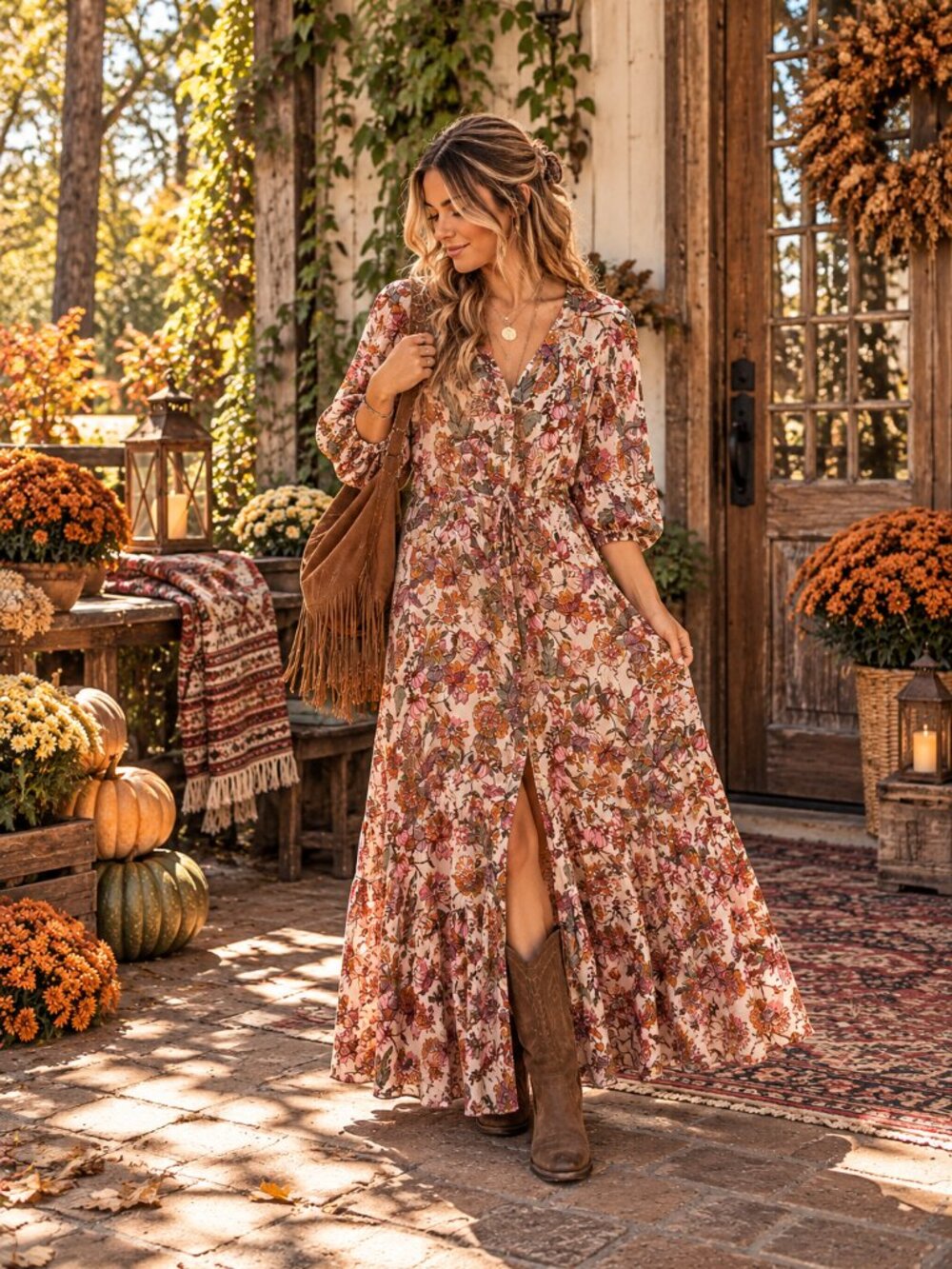 Knox Rose Floral Button Front Maxi Dress